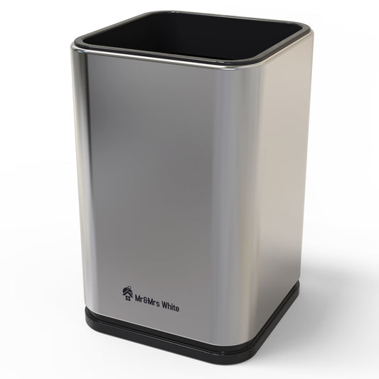 Utensil Holder - Kitchen Utensil Crock - Farmhouse Cooking Utensils Holder - Best Utensil Organizer Container - Premium Stainless Steel Utensil Holder